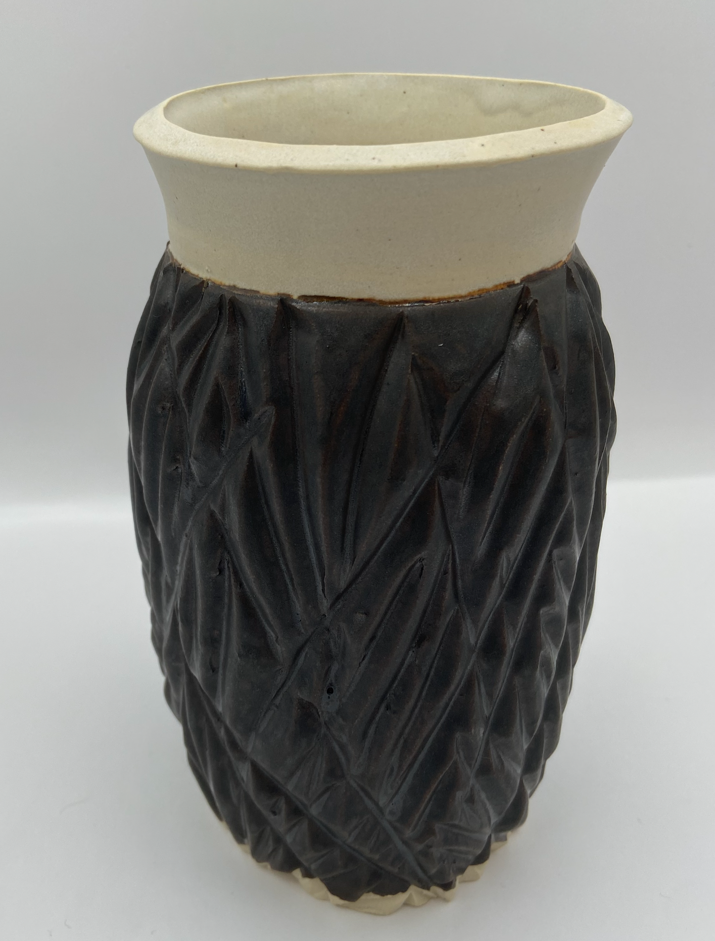 Black and White Carved Vase